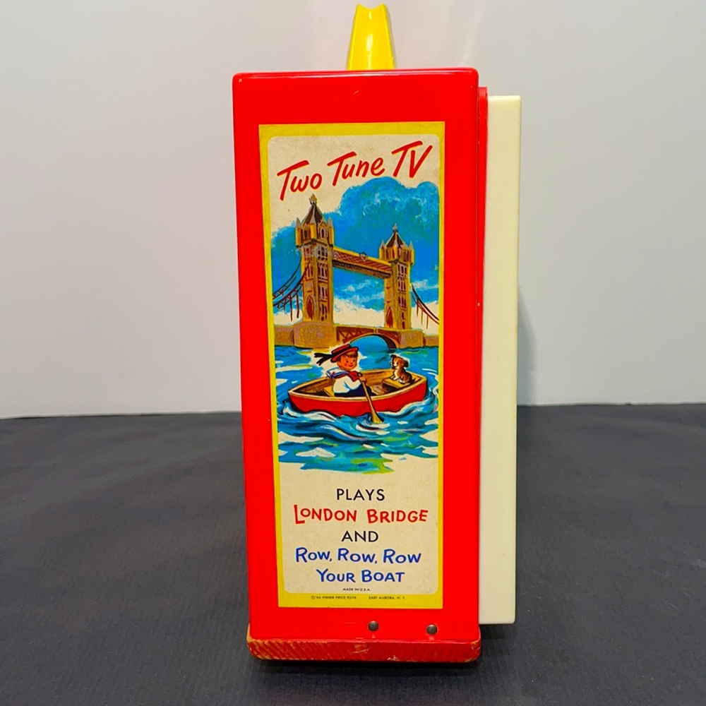 Vintage 1966 Fisher Price Music Box TV! 2 Songs and Rolling Screen! - Picture 5 of 13